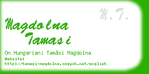 magdolna tamasi business card
